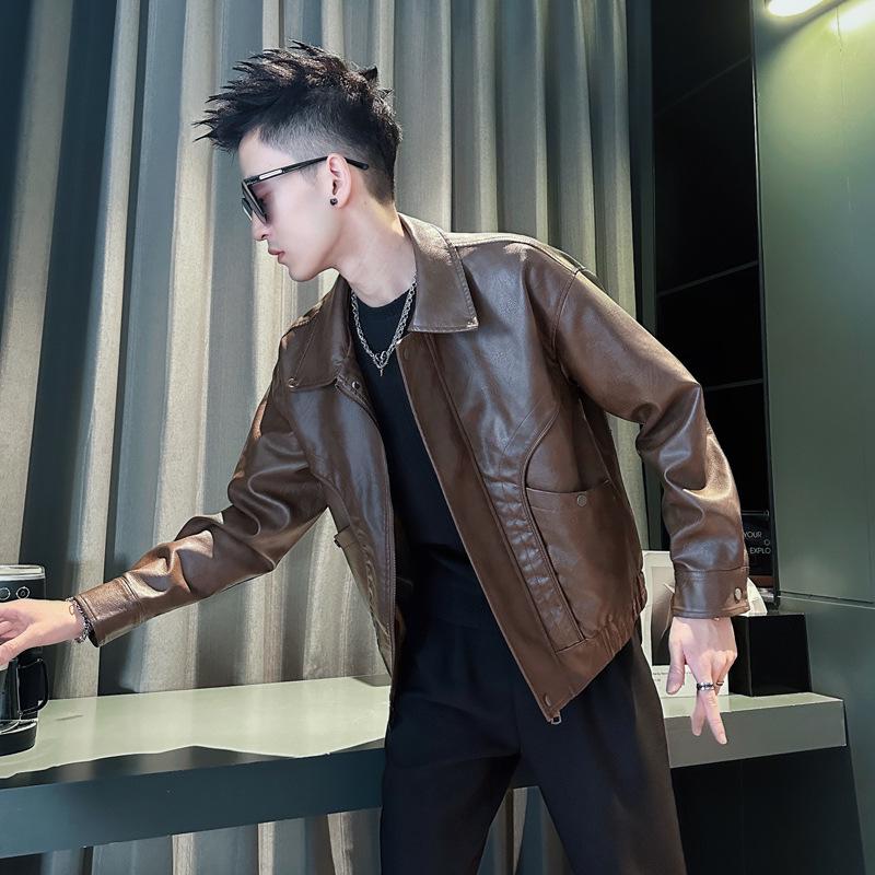 Men's High-End Trendy PU Leather Jacket - New 2025 Autumn/Winter Stylish Rogue Design