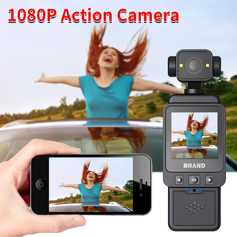 1080P WiFi Sports Wearable Camera Travel Bicycle Driver Recorder Mini Sports Cam for Motorcycle and Vlogging