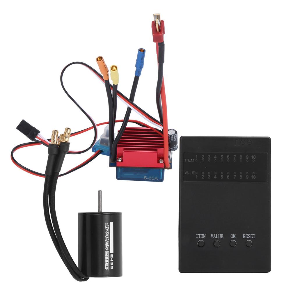 2435 4800KV Brushless Motor with S35A Brushless ESC Programming Card for 116 118 RC Car