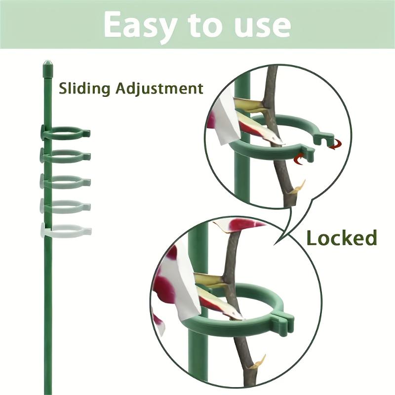 10set Plant Support Piles Plant Climbing Support Frame Green Plant Support Rods For Potted Tomatoes Peonies Lilies Roses
