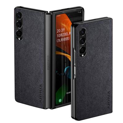 Luxuriöse Handyhülle für Samsung Galaxy Z Fold 4 3, schlanke Premium-PU-Leder-Hülle im Business-Stil für Samsung Galaxy Z Fold4 5g