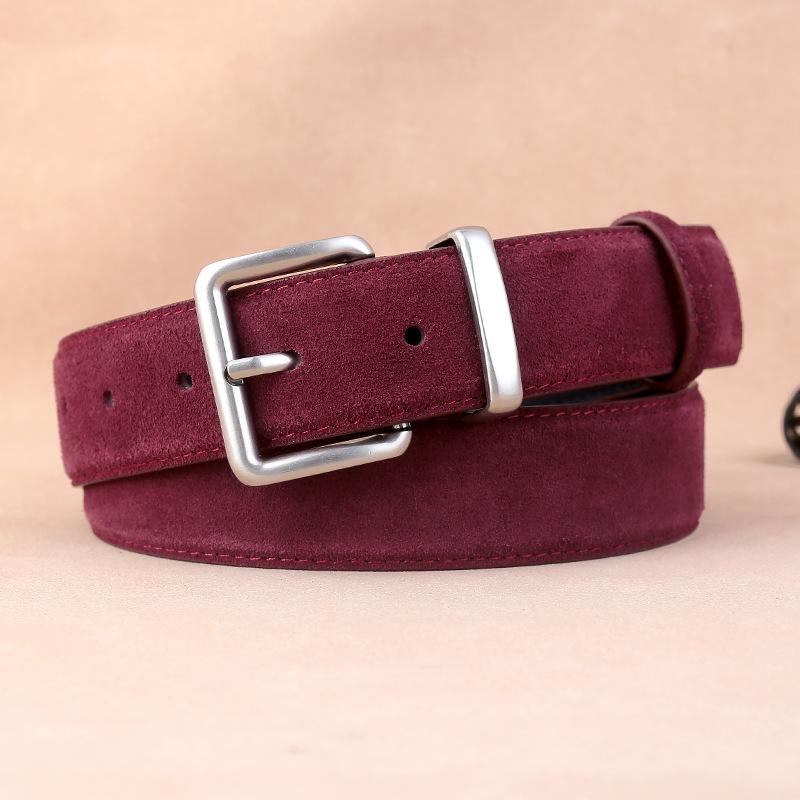 Leather Belt Ladies Cowhide Velvet Belt Casual Pin Buckle Women'S Belt Trend
