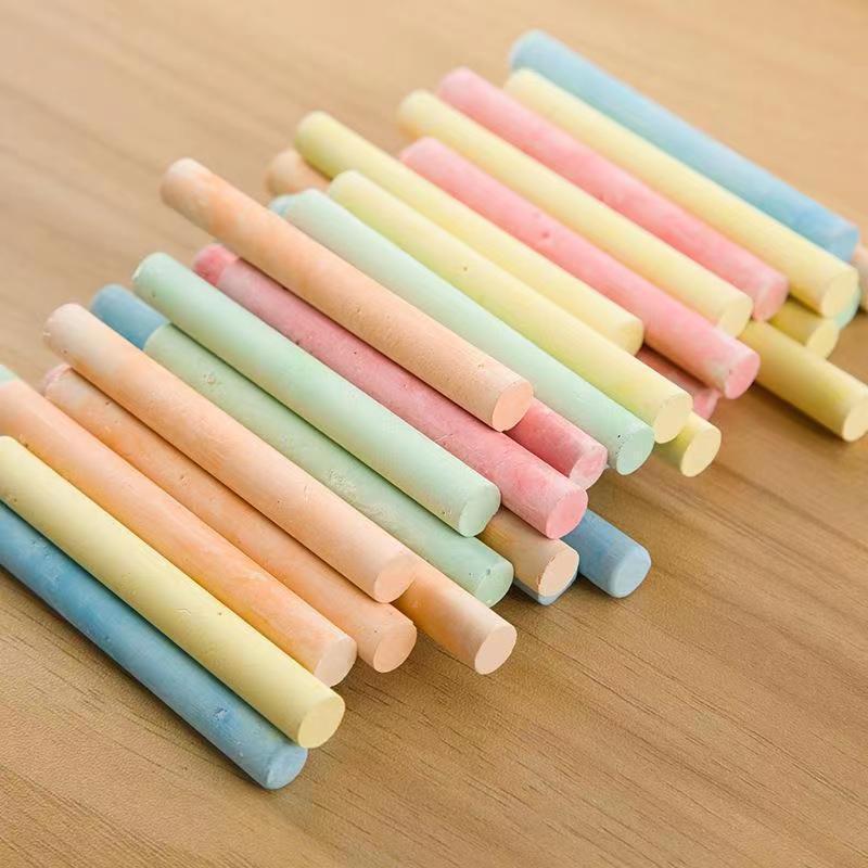 Colored Dustless Chalk Set for Kids - Includes Chalk Holder for Home & Classroom Use