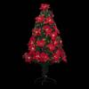Sapin De Noël - Poinsettia - 127 Cm - Lumineux 50 LED - Rouge - Intérieur