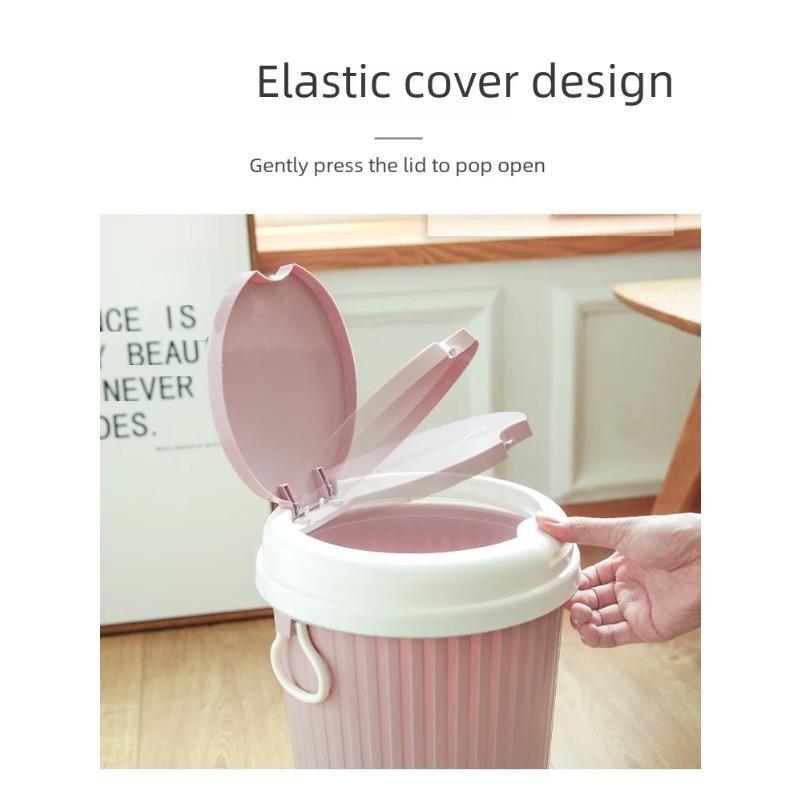 Pop-Up Mülleimer mit Deckel Wohnzimmer Küche Badezimmer Plastikmülleimer Büro Mülleimer
