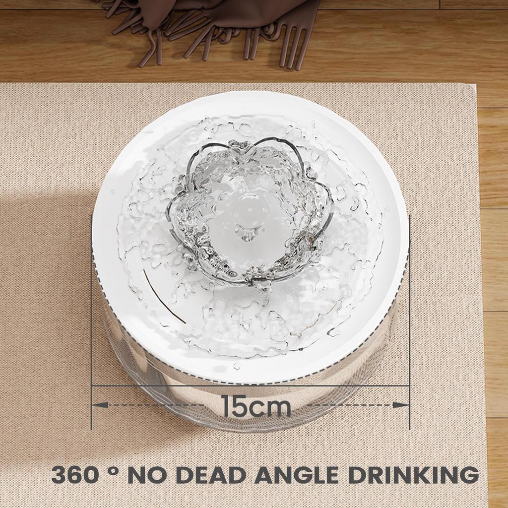 Cat Water Fountain USB Electric Low-Noise Automatic Cat Water Dispenser For Small Medium Large Breeds Bedroom Balcony Garage