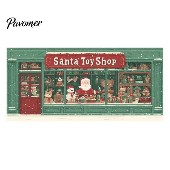 Seasonal Celebration Props Christmas Garage Door Cover, Winter Reindeer Barn/Santa Shop/Nativity Scene Holiday Party Backdrop Banner, Large