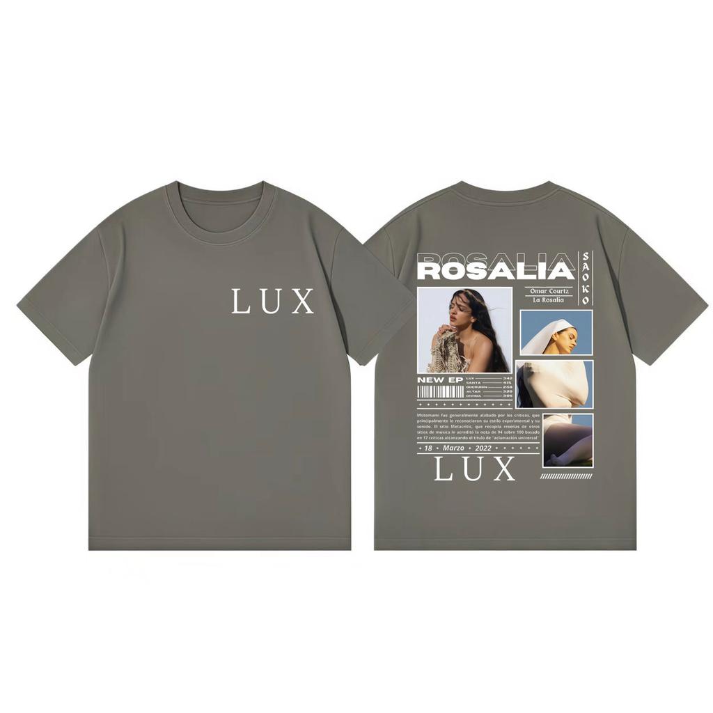 Singer Rosalia Lux Album Graphic T Shirts Unisex Women Fashion Aesthetic Short Sleeve Tshirt Summer Casual Loose Cotton Tshirts