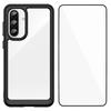 For Samsung Galaxy A56 5G Phone Case WANLONFENG XC Series TPU Acrylic Cover with Tempered Glass (Big Lens Hole)