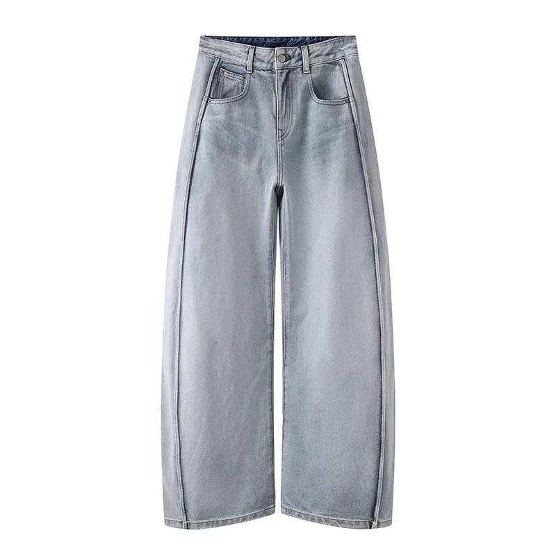 Spring 2025 Wide-Leg Flattering Jeans: Loose Fit, Hip-Covering, Banana Pants Style (5P2E11540)
