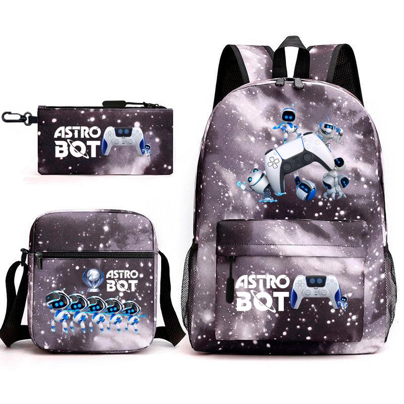 Astro Bot Children's School Bag, Cosmic Robot Elementary School Student Starry Sky Backpack Leisure Bag
