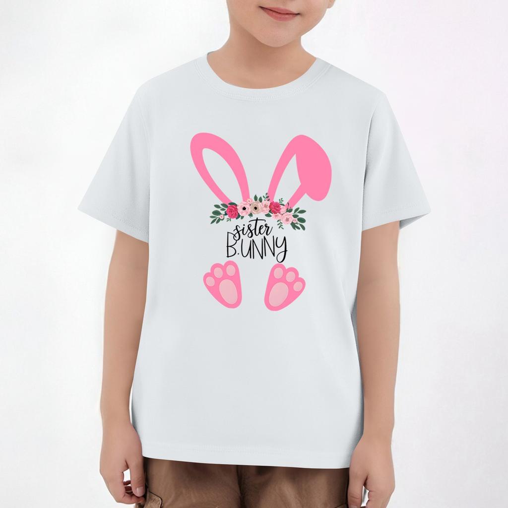 Easter Children's Neck Short Sleeve Print Top
