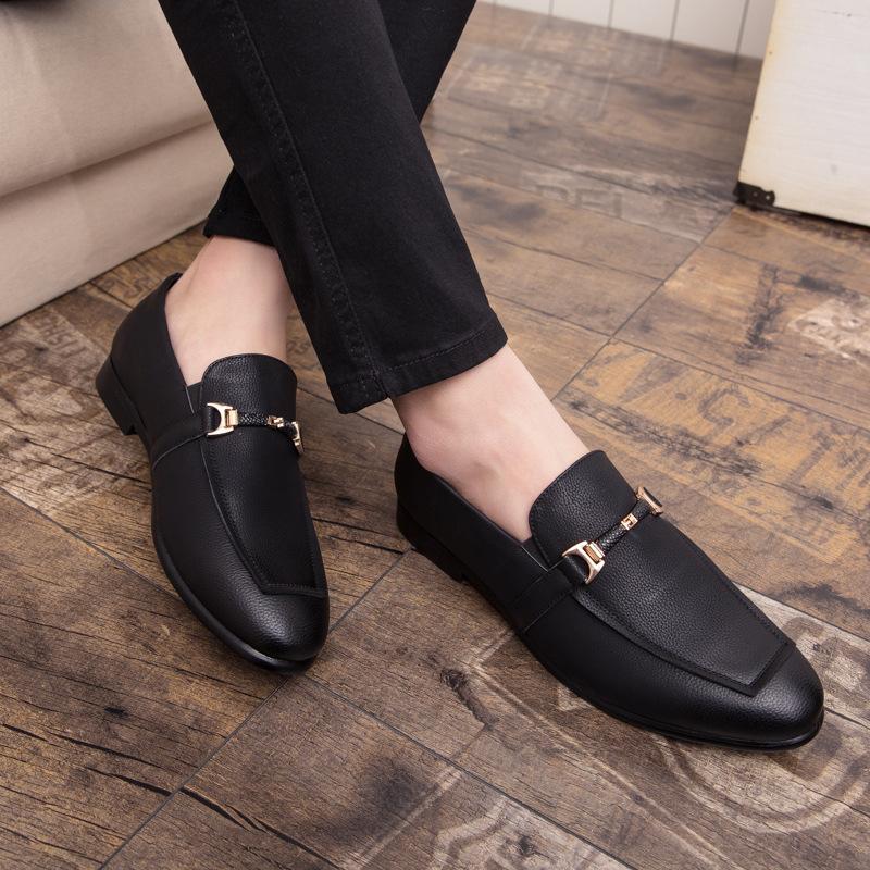 Dress pointed lazy shoes British young hairstylist small leather shoes