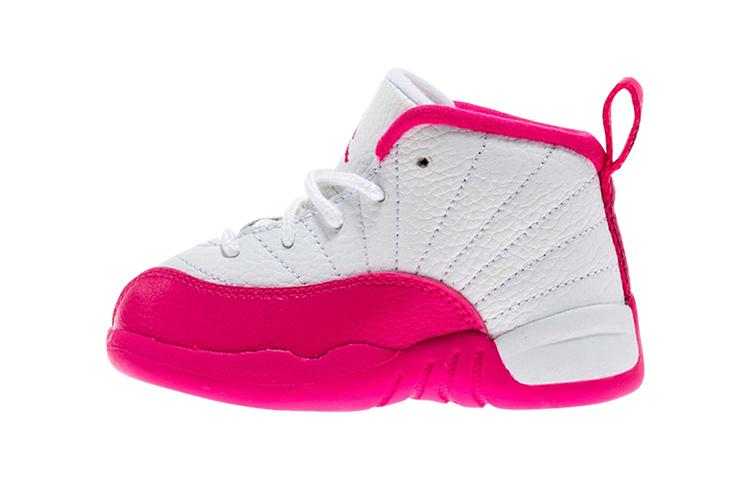 Jordan Air Jordan 12 Retro Vivid Pink Средние кроссовки для малышей Белый Розовый Младенец и Малыш 819666-109