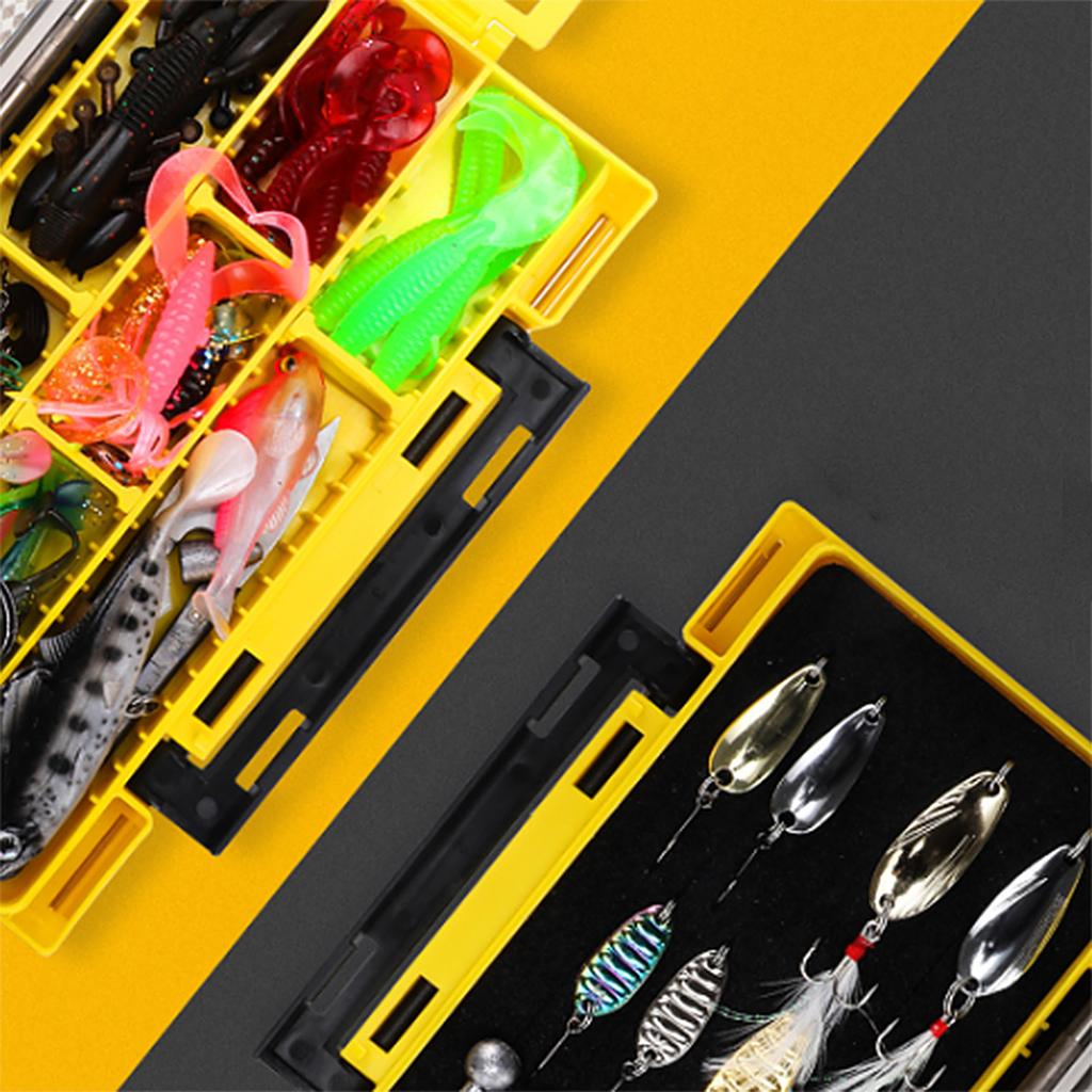 Fishing Lure Organizer Double Sided Fishing Tackle Box Plastic Lures Sponge Storage Box Hook Organizer Fishing Equipment
