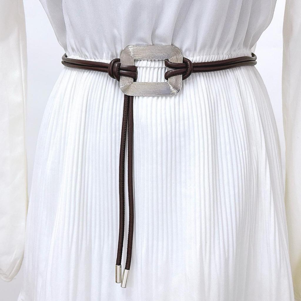 Elegant Ladies' Soft PU Leather Knot Belt for Dresses and Coats