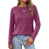 Casual Fashion Blouse Long Sleeve Round Neck Pullover Top Women