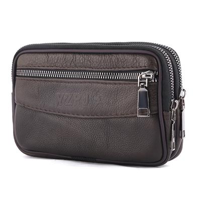 Madingi vyriški karvės odos vienspalviai mini diržai monetų piniginė Fanny Pack