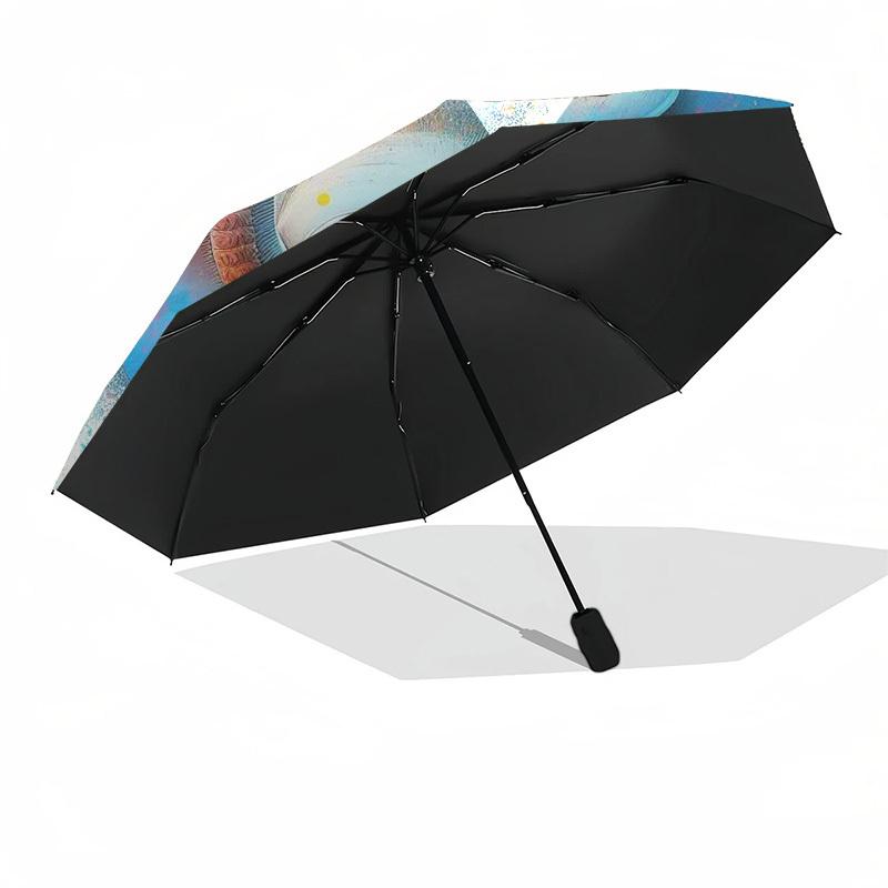 1pc Colorful Elephant Painting Umbrella with Plastic Handle,Suitable for All Seasons Umbrellaptys26092