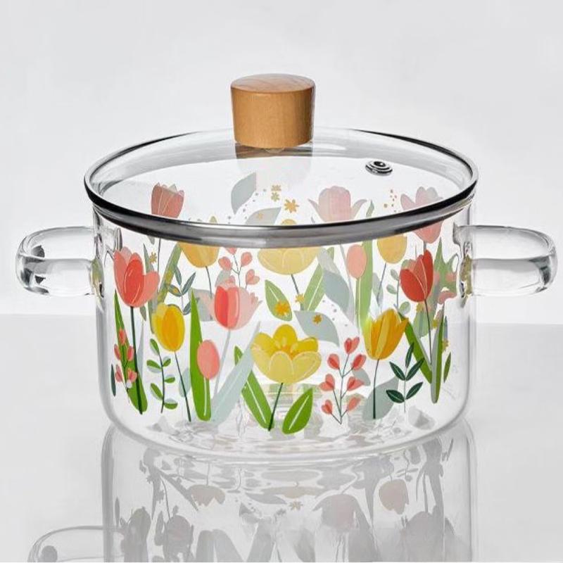 Wutuo 1.6L High-Temperature Glass Double-Handle Soup Pot