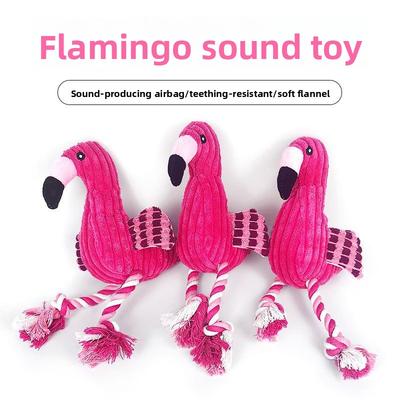Dog Toy Plush Sound-making Flamingo, Dog Self-entertainment and Boredom, Teething Corduroy Dog Toy, Interactive Toy