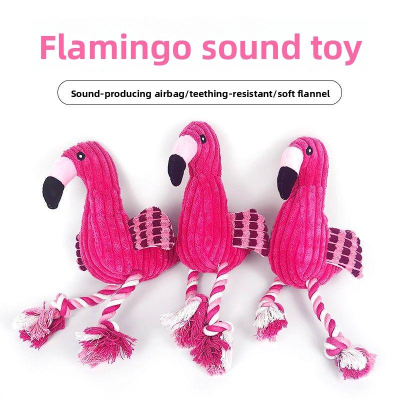 Dog Toy Plush Sound-making Flamingo, Dog Self-entertainment and Boredom, Teething Corduroy Dog Toy, Interactive Toy