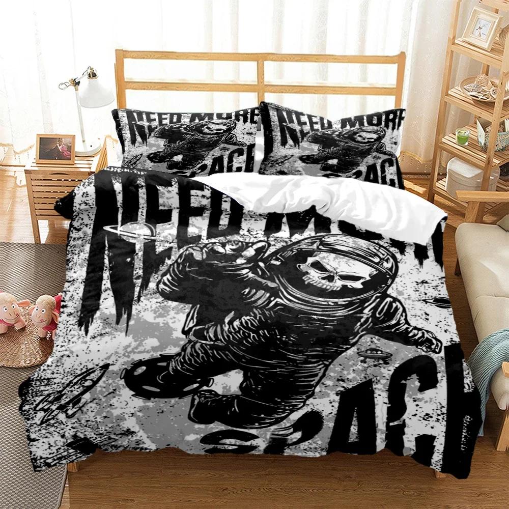 Mysterious black skeleton Digital Print Polyester Bedding Sets Child Kids Covers Boys Bed Linen Set for Teens  bed sheet set
