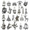 100-teiliges Weihnachts-Tropföl-Legierungs-Schmuckzubehör: Weihnachtsmann, Schneemann, Glocke, Rentier Anhänger für DIY Armbänder.