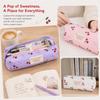 Cherry Print Pen Bag Large Capacity Pencil Pouch Stationery Organizer  School Office Supplies