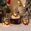 Christmas House Ornament Micro Landscape With LED Light Resin House Resort Decoration Night Light Lamp Sculpture For Xmas Gifts