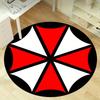 1pc Home Office Outdoor Gift Circular Rug Red White Black Umbrella Logo Design Carpet Mat Round Area Rug for Bedroom Living Room Non-Slip PadRC2817