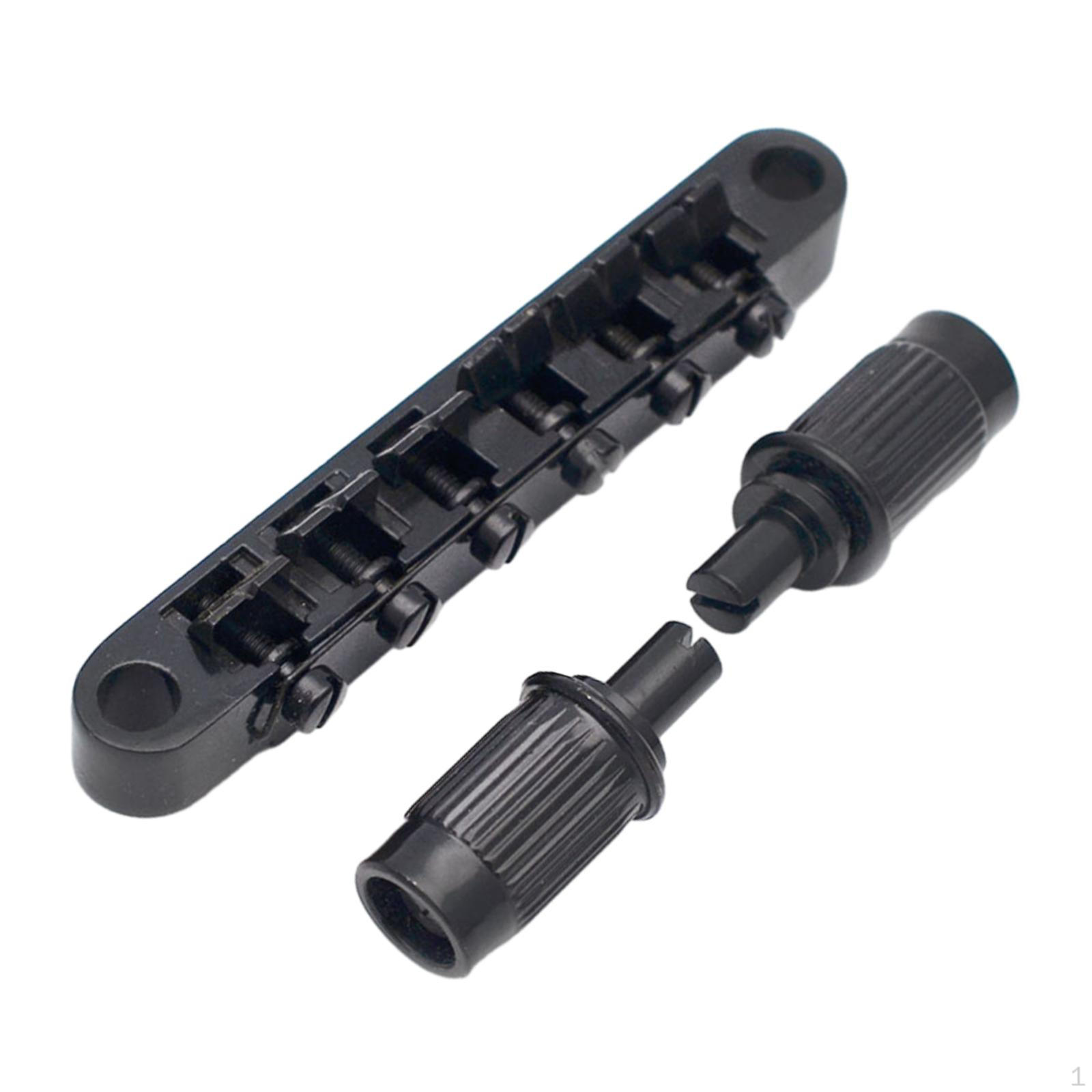 Electric Guitar Bridge with Studs Chrome Lightweight Replacement LP Style Black