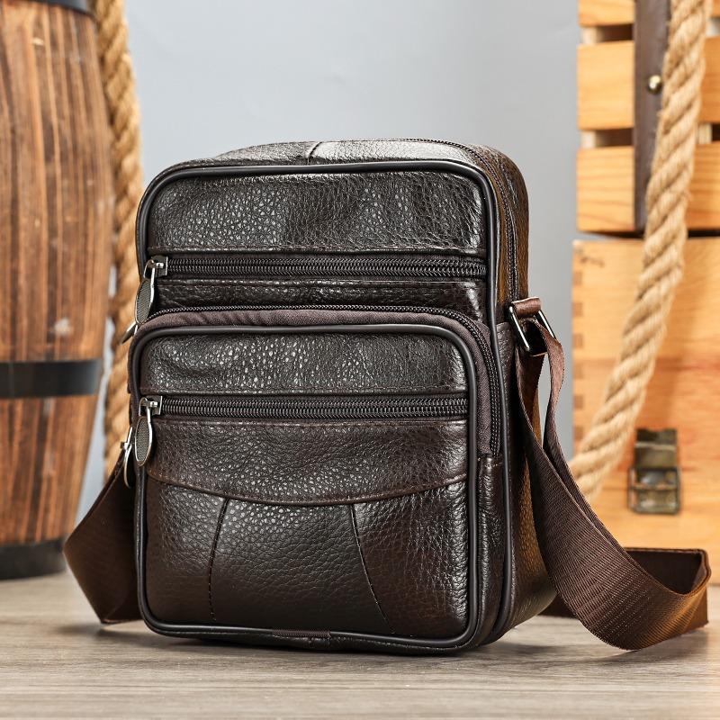 

Ретро Одноплечевая сумка Кожа коровы Модная и Высококлассная Сумка через плечо Портативная и Маленькая Сумка через плечо для Путешествий One Size кофейный