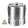 BBQ Grill Bucket Uniform Heat Smokeless for Grilling Backpacking Camping