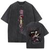 Heavy Duty Tshirt Demon Slayer Blade Washed To Make Old Loose Retro Slimming Oversized Loose Casual Summer