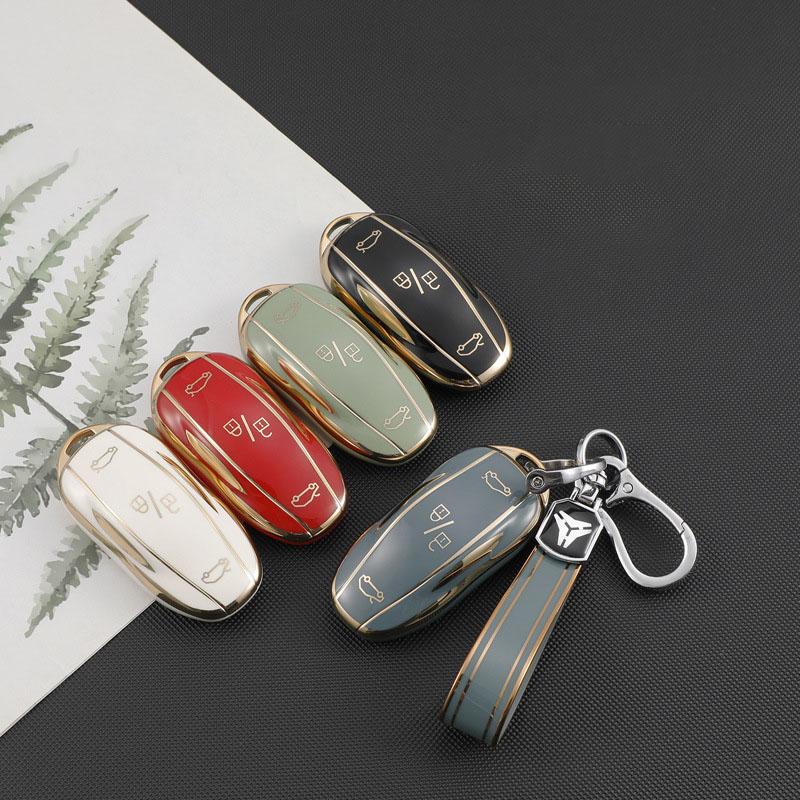 Tesla Car Key Cover Model 3/Model S/Model X Auto Parts Fashion TPU -bump Key Shell -fall TESLA Automotive Key Case