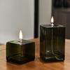 Creative Colored Square Glass Oil Lamp Desktop Smokeless Pastry Oil Lamp European Modern Home Tables Centerpieces Decoration