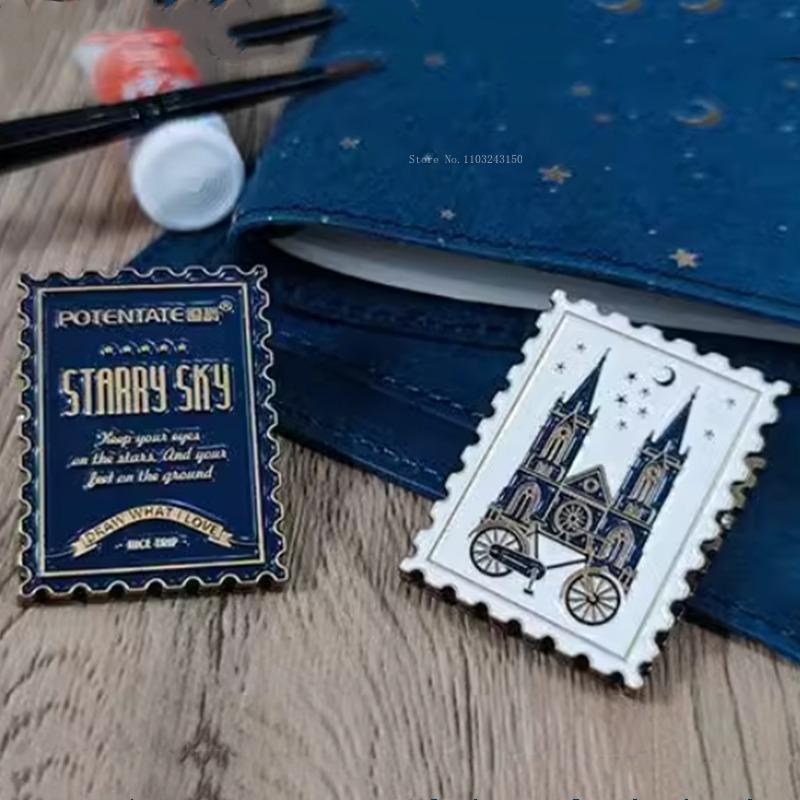 Stamp Style Vintage Matte Brass Clip Art Student Outdoor Sketch Multi-functional Painting Clip Handbook Decoration Accessories