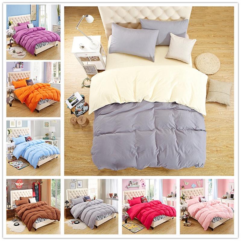 Elegant And Timeless Bedroom Pure Color Duvet Cover Pillowcases Quilt Cover Bedding Set
