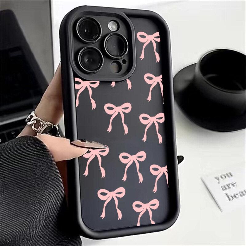 Custodia per Telefono per Motorola Moto G04 G24 G54 G05 G34 G75 G14 G15 E13 E40 E14 E22 E32 G9 G Play 2025 Cover Silicone Fiocco Rosa Custodia