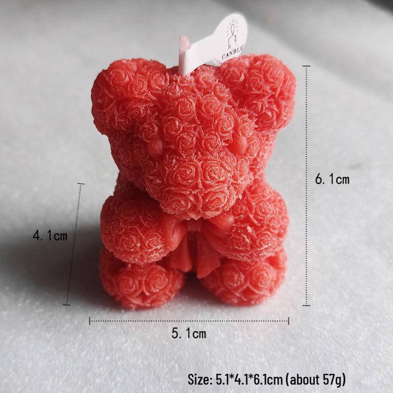 Rose Bear Aromatherapy Candle - Creative Ornament & Valentine's Souvenir