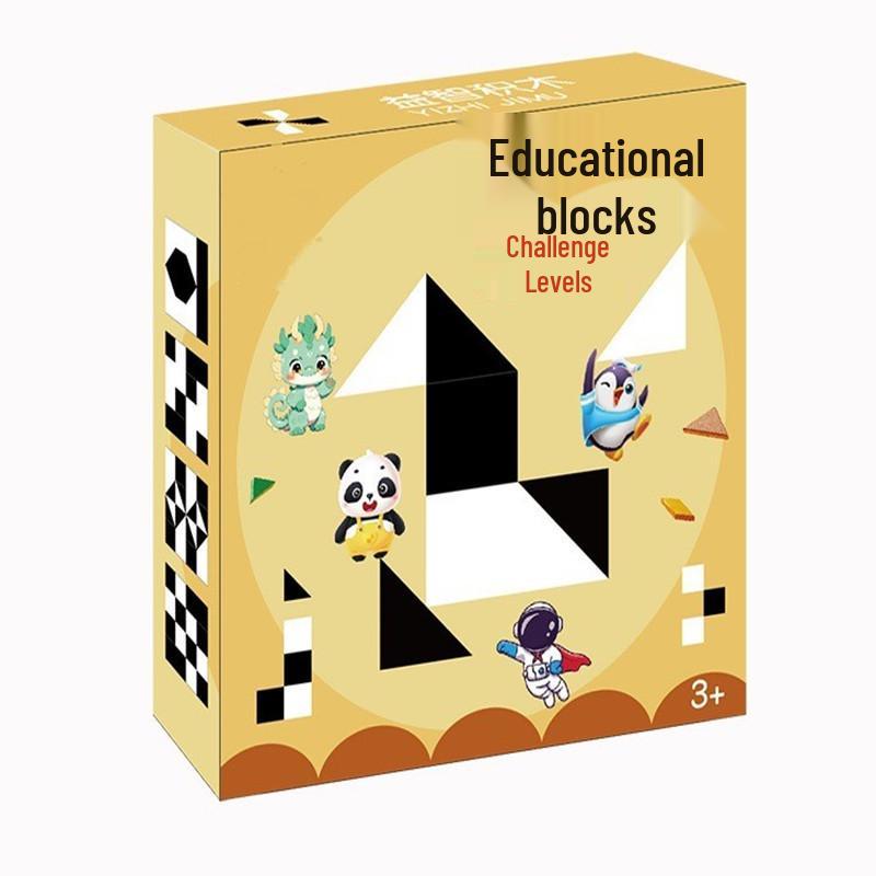 TikTok Trending Black & White Hidden Building Blocks Puzzle - Educational Toy for Kids, Enhancing Logic & Promoting Parent-Child Interaction