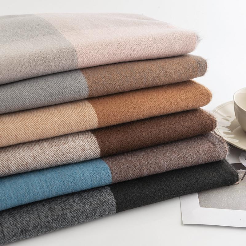 Elegant Temperament Scarf for Women Fashionable Commuter Imitation Cashmere Scarf Plaid Warm Shawl Neck Protector Cold Protection Scarf