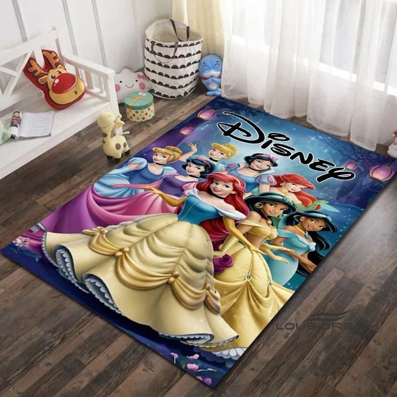 Tappeto con Disegno di Principessa Cartone Animato - Decorazione per Stanza, con disegni di Ariel e La Sirenetta, lavabile in lavatrice e morbido, perfetto per