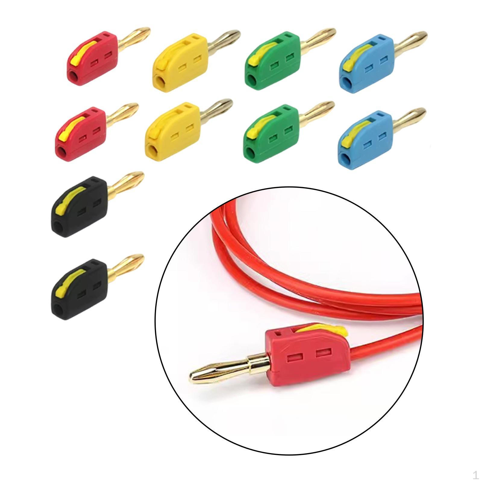 

10 шт. 4 мм банановые штекеры высокого тока, аксессуары, сменные высокопроизводительные разъемы провода 10 pieces Colorful