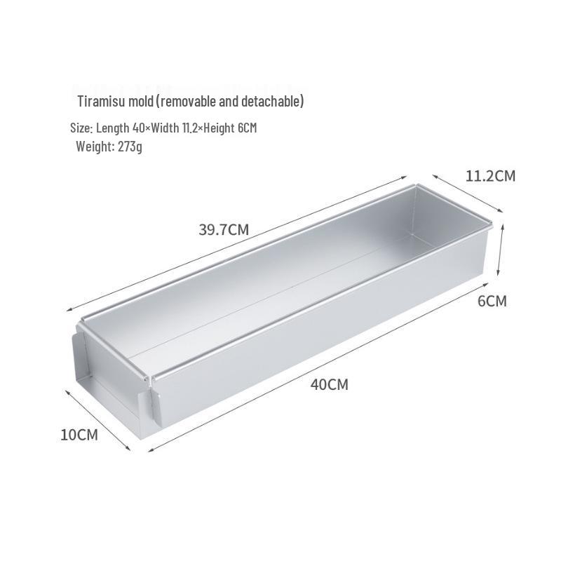 Rechthoekige Aluminium Tiramisu Vorm Lange Cakevorm