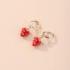 Personality Creative Cartoon Fruit Simulation Strawberry Pendant Hoop Earrings for Women Sweet Cute Dangle Earrings Jewelry Gift