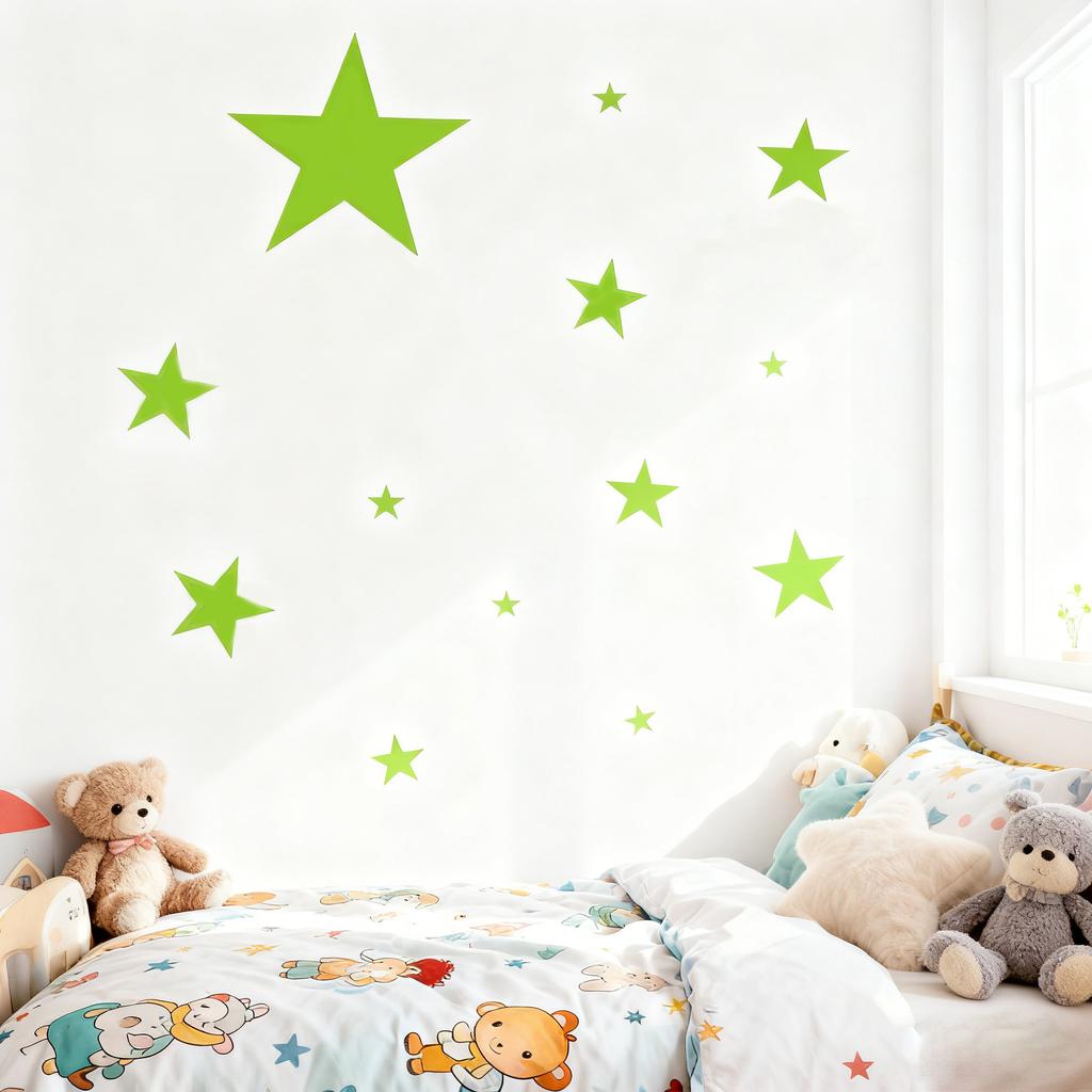 55PCS Ultra-High-Lighting Home Wall & Ceiling Glow-in-the-Dark Star Stickers/Decals for Bedroom
