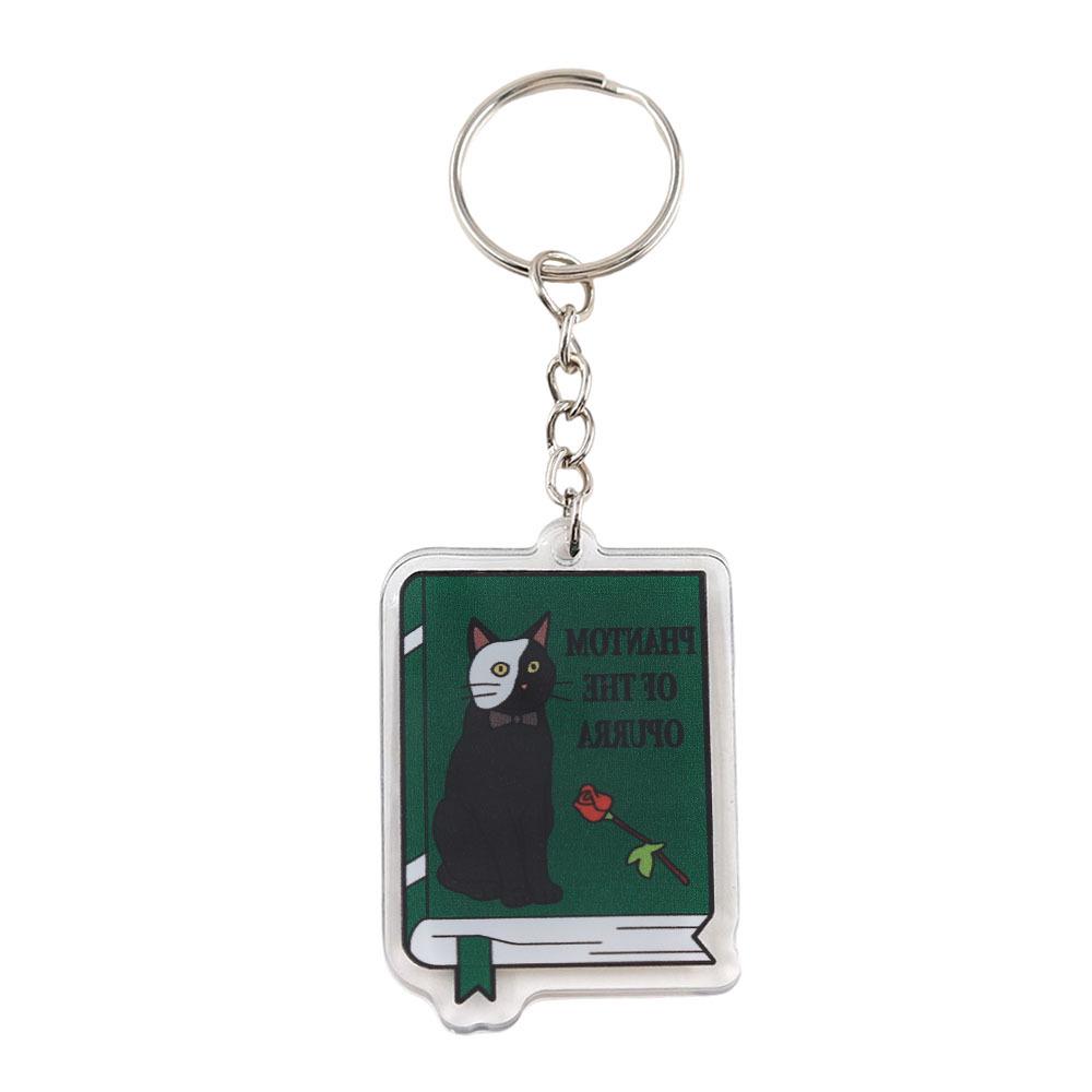 European Phantom of the Opera & Black Cat Double-Sided Acrylic Keychain