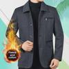 2022 Men's Autumn & Winter Casual Lapel Jackets - Solid Color for Middle-Aged & Elderly
